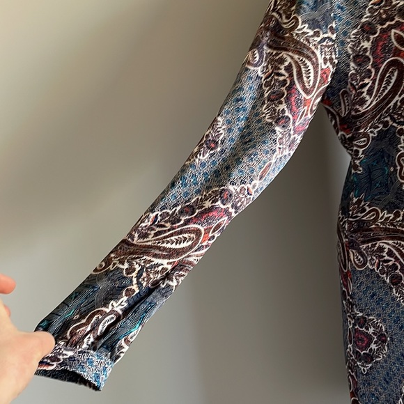 Amy Matto New York Rowan Shift Paisley High Neck Mini Dress - Picture 6 of 12